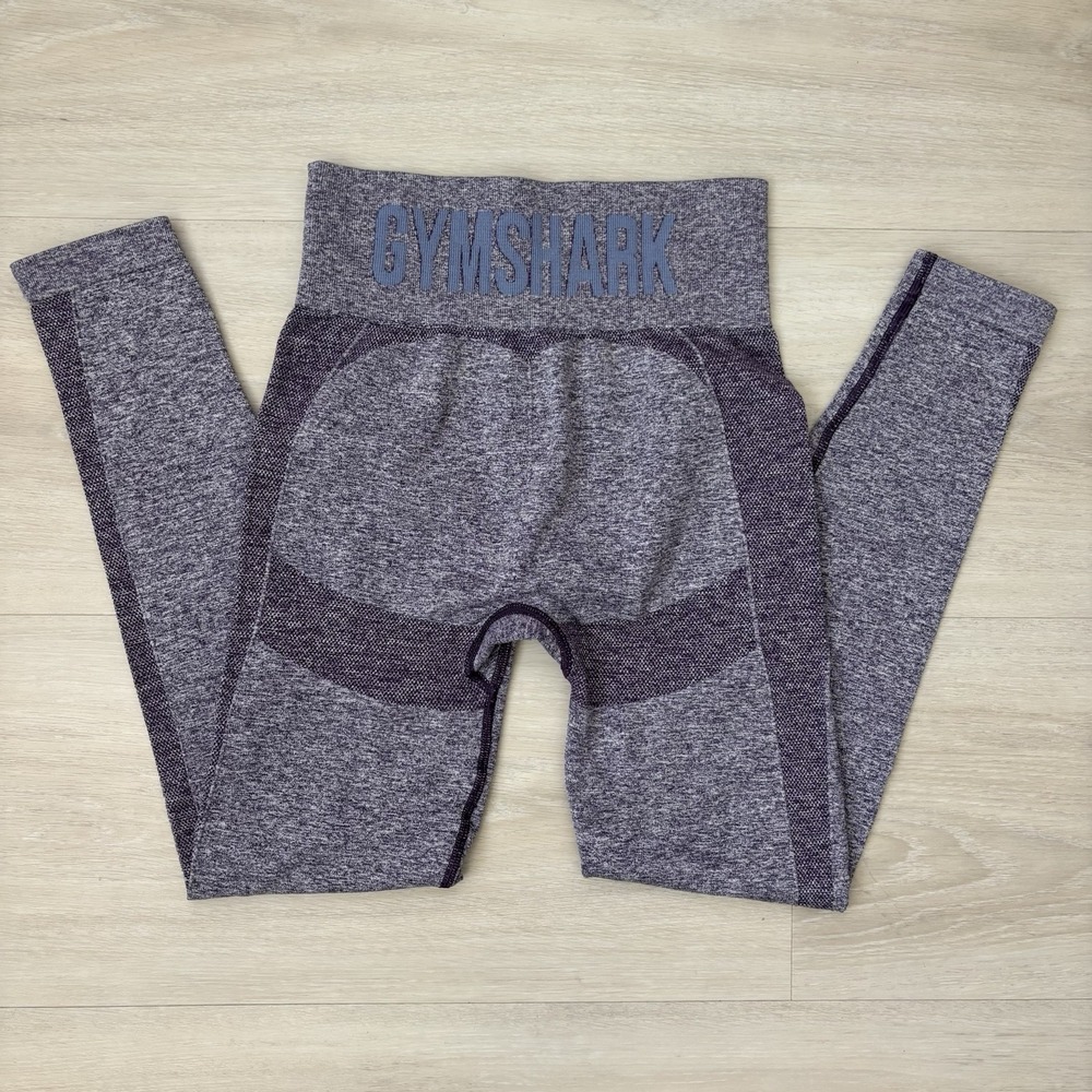 NEW Gymshark Seamless Leggings Womens Small Purple Marl High Waist Logo Workout
